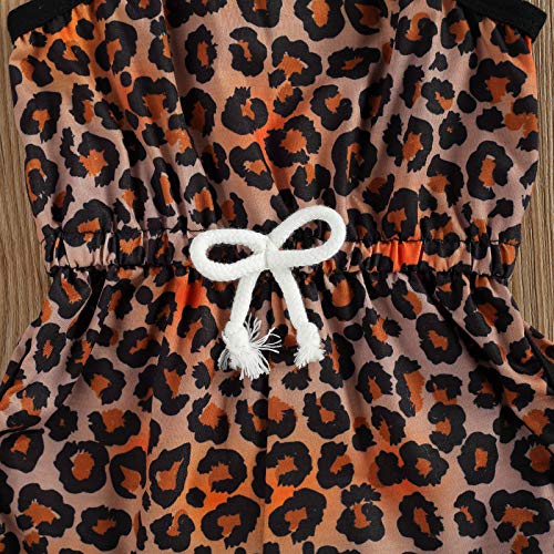 Kids Toddler Baby Girl Romper Short Sleeve Leopard Bodysuit One Piece Jumpsuit Halter Onesie Clothes Outfit (Leopard, 18-24 Months) #TOP4