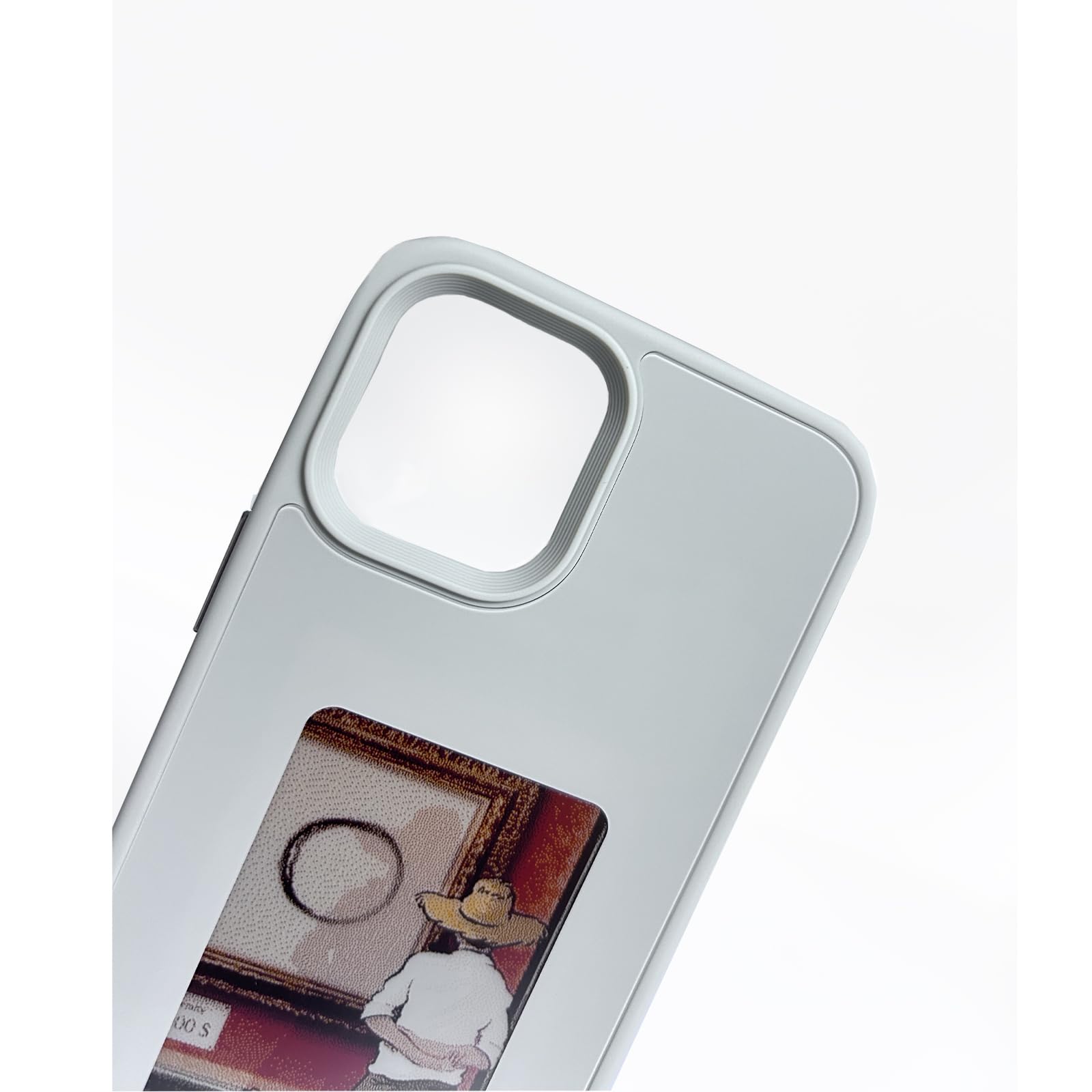 QSM E-Ink - Custodia per iPhone 15, con proiezione fotografica intelligente, personalizzata, per visualizzare istantaneamente le foto sullo schermo dell'inchiostro, cover posteriore per personalizzare