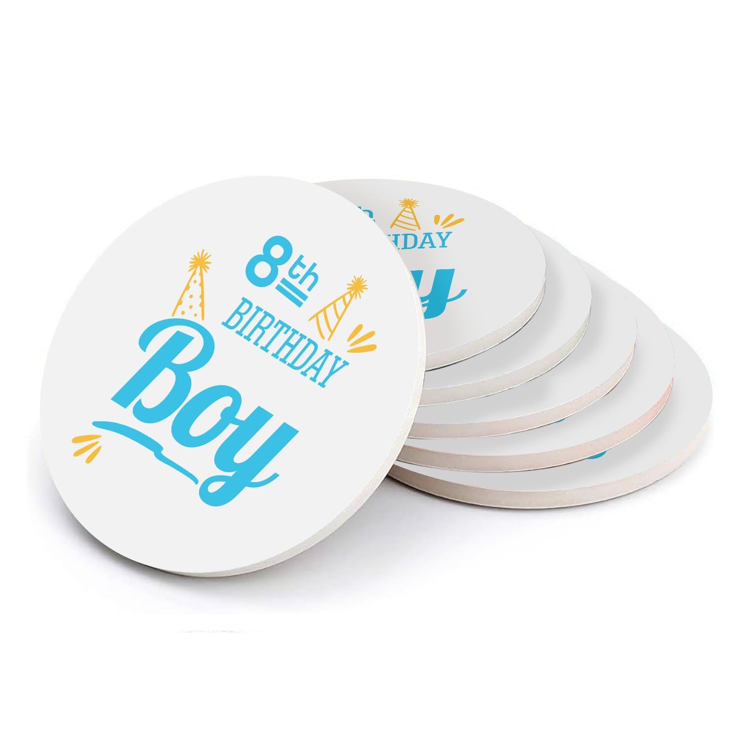 Sous verre ronds en céramique anti tache table anniversaire 8 ans