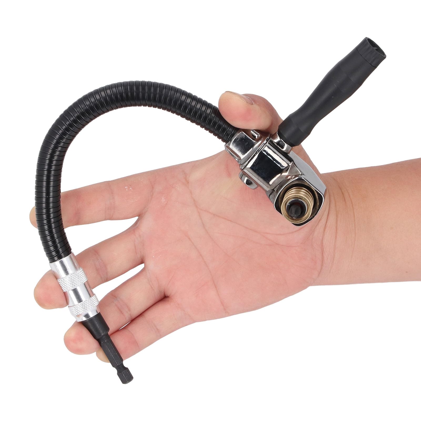 Extension Flexible du Bit de Perceuse avec Adaptateur de Forage à Angle Droit, Porte-tronçon D'extension du Tournevis à Arbre Flexible de 11,8