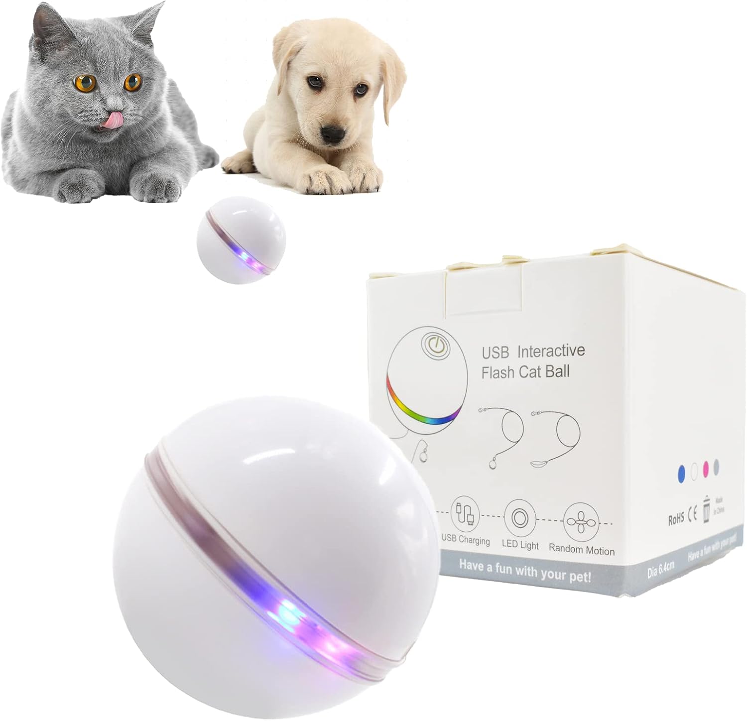 Cdipesp Automatic Active Rolling Ball for Cats, Self