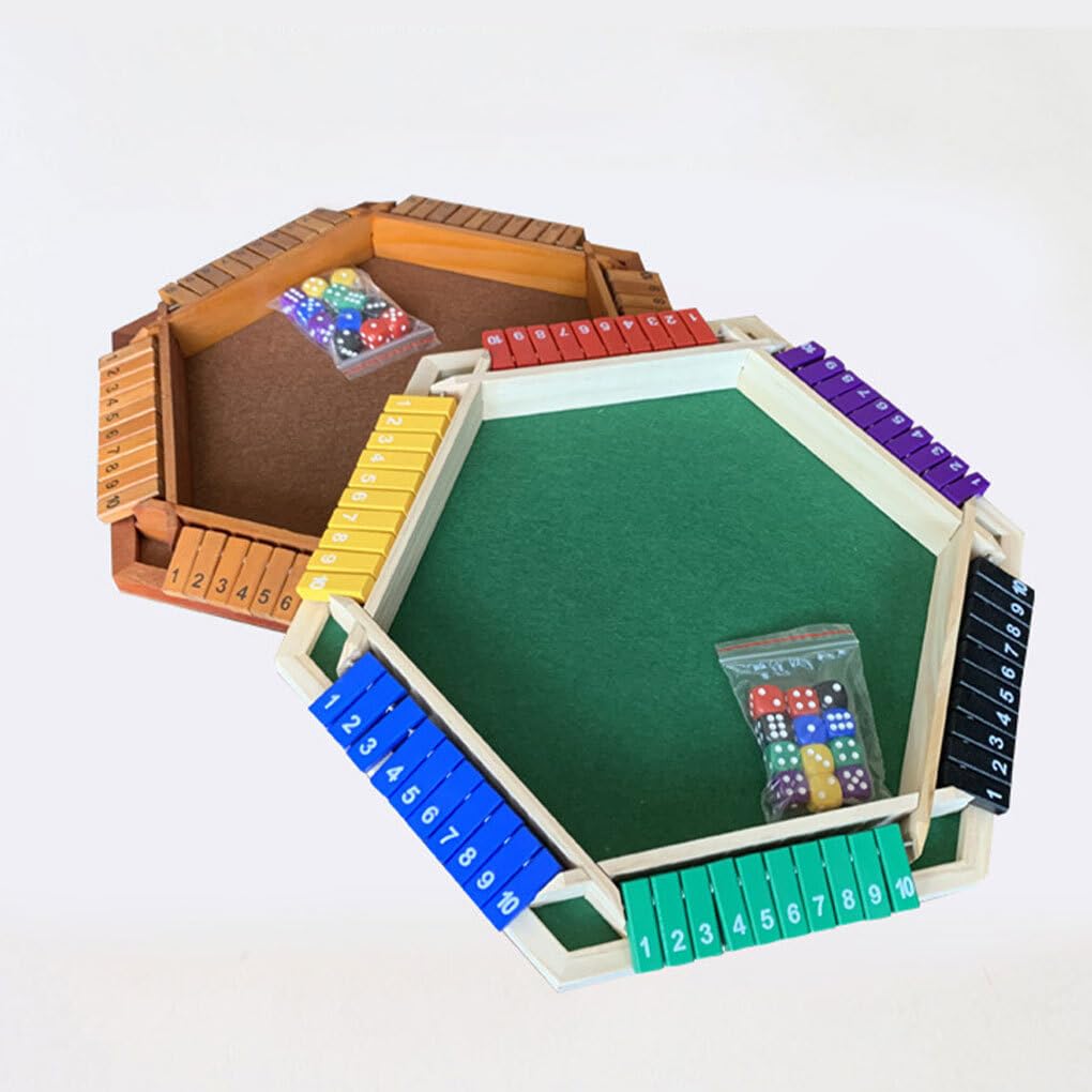 Set di Giochi da Tavolo in Legno pieni di Divertimento per la Famiglia e Gli Amici Giochi intrattenimento per Adulti da Tavolo per 6 Persone Matematica Dadi, digitare+1