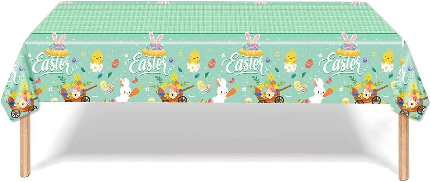 BOFYTR Easter Table Cloth, Waterproof Reusable Easter Decorations Table