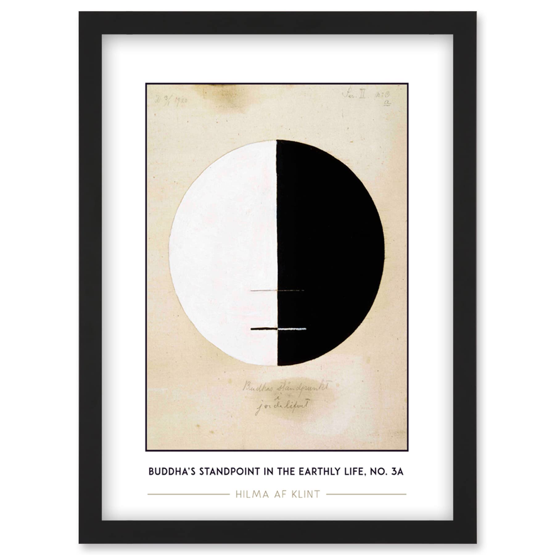 Wee Blue Coo Hilma Af Klint Buddha’s Standpoint In The Earthly Life, No. 3a Abstract Painting Artwork Framed Wall Art Print A4