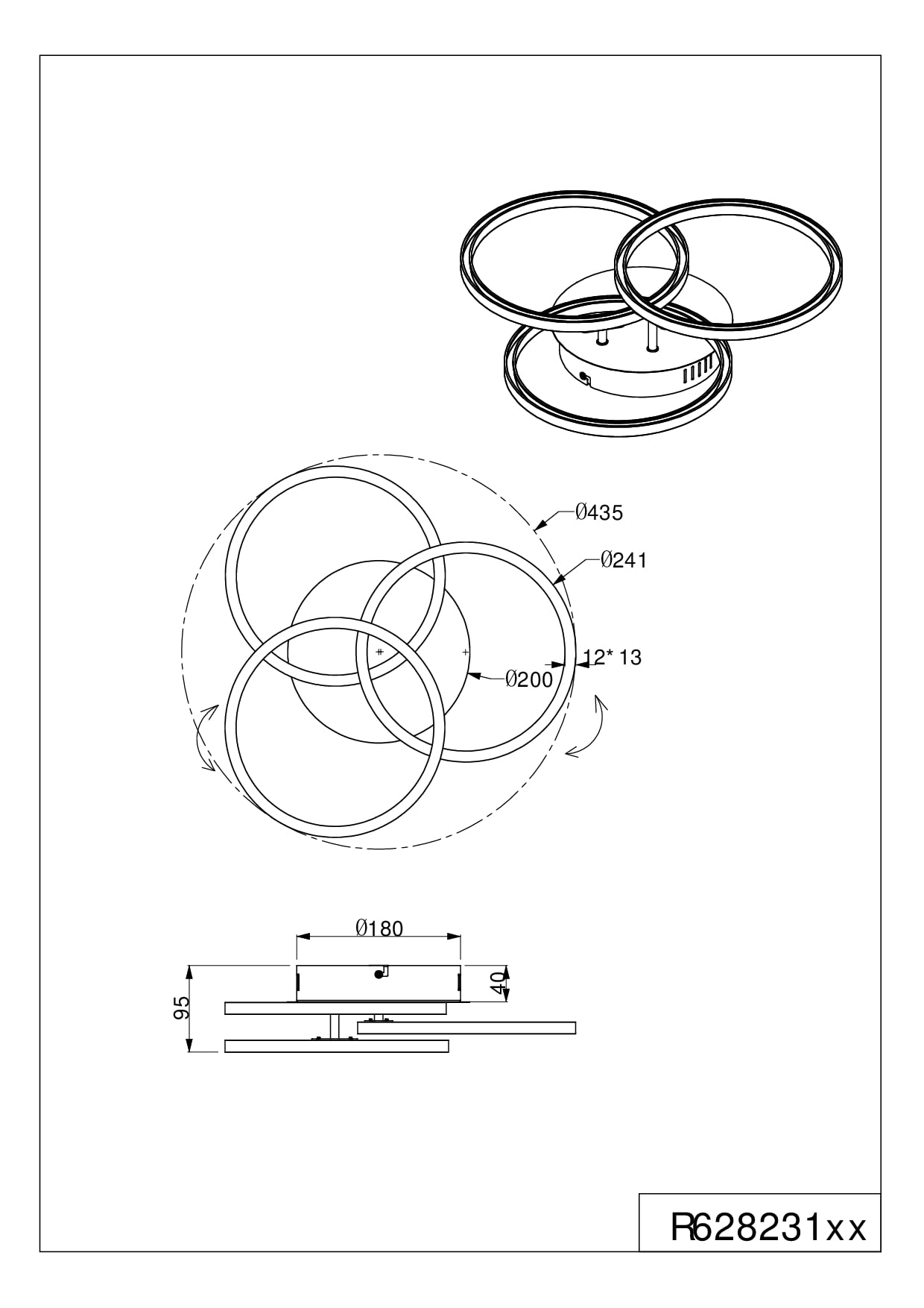 Reality, Lámpara de techo, Circle incl. 1xLED