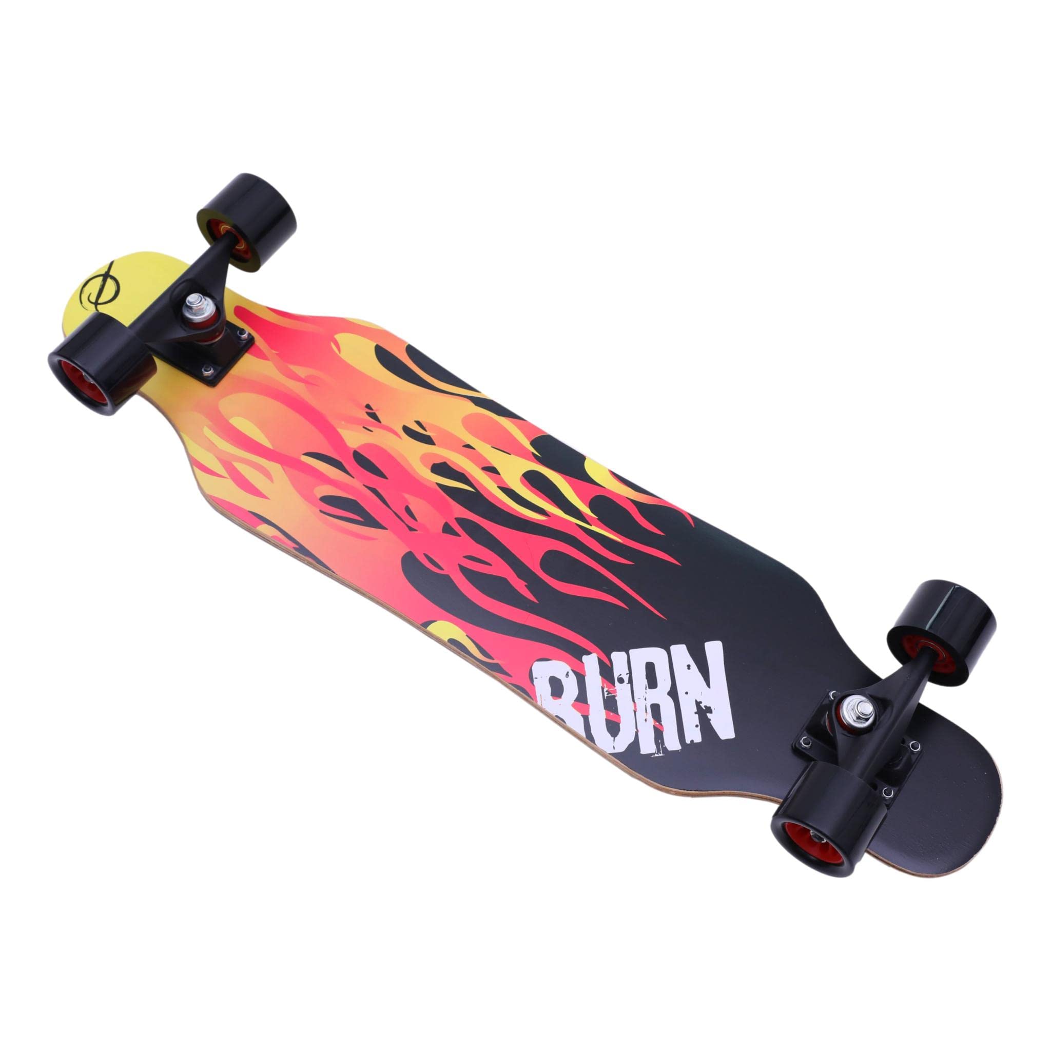 Longboard Cruiser Burn - theLongboarder 80cm | Carving y Cruising | ABEC-7 | Niños, Adolescentes, Principiantes | Tabla Larga Resistente y Ligera | Monopatín Largo | Madera de Arce