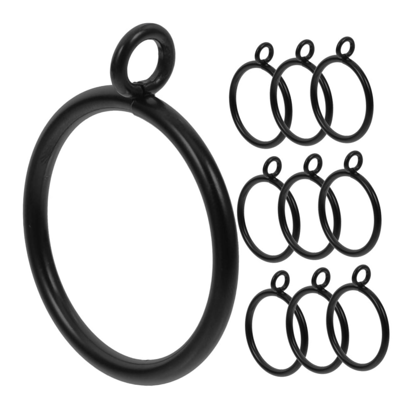 Sosoport 10pcs Metal Eyelet Curtain Rings Drapery Hooks for Roman Rods Shower Curtains Stylish Design Inner