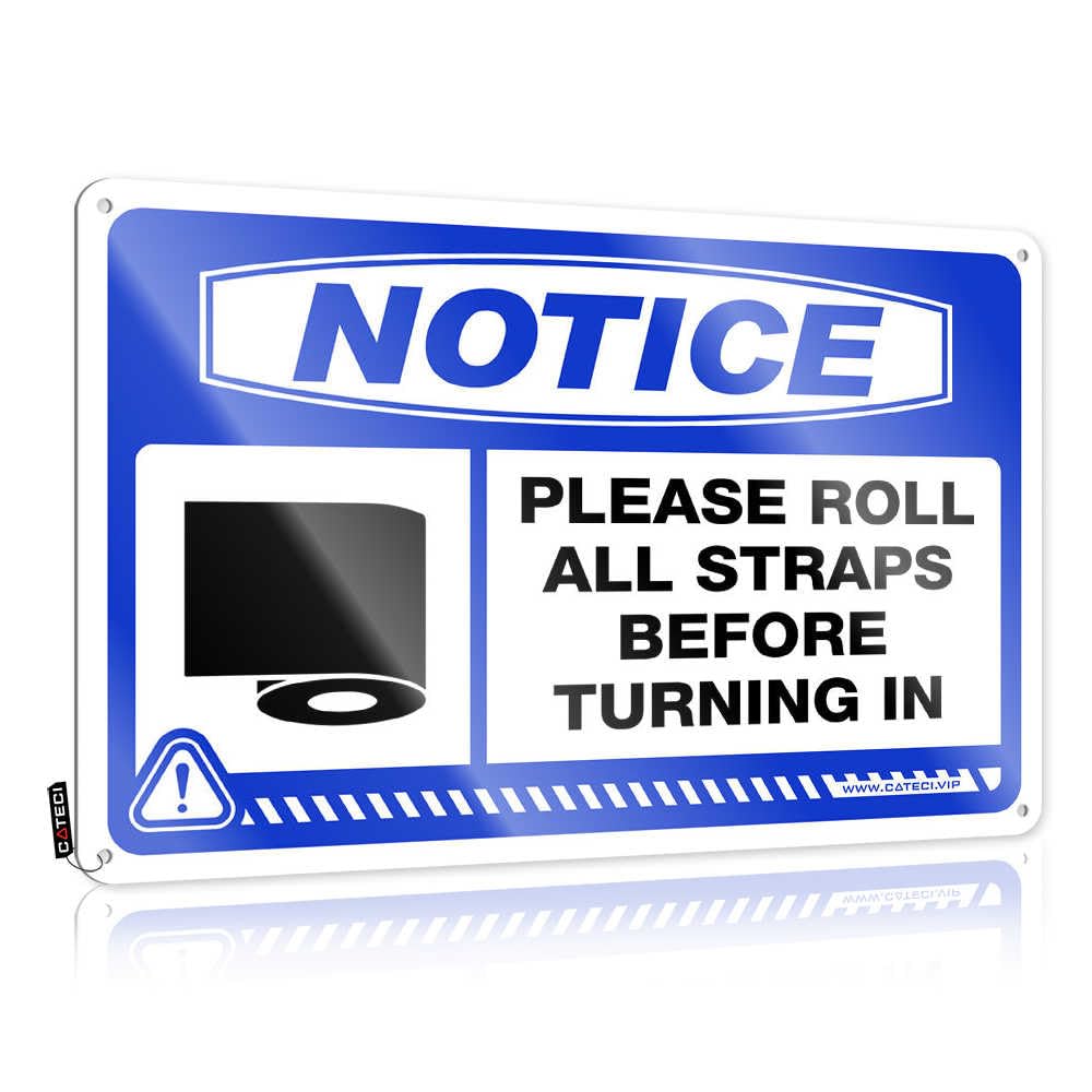 Fzfn Colour Bedroom Stuff Campers Matal Sign - Notice Please Roll All Straps Before Turning In Soft Bath Rustic Wall Hanging(30X40cm)