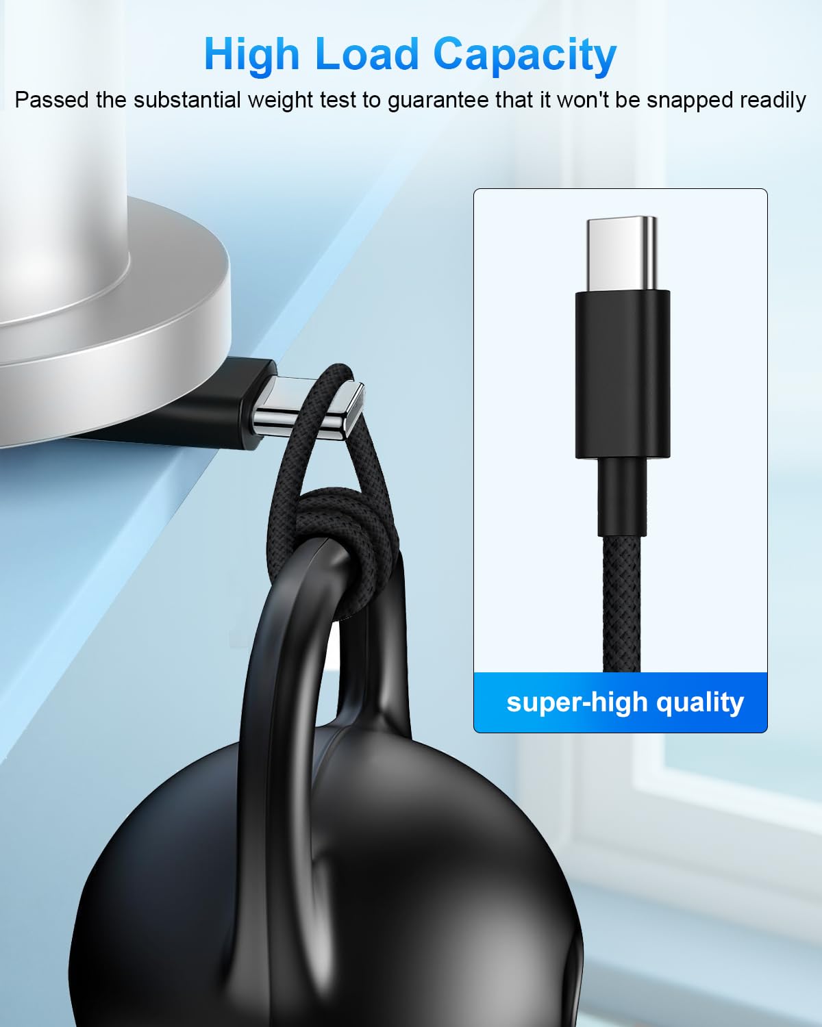 Poutek Cavo USB Type-C 3 Metri, 100W Cavo USB C a USB C Cavo Type C to Type C 3M Lungo Cavo Ricarica USB C Cavetto per iPhone 16/16 Pro Max/15/15 Pro Max/15 Plus, Macbook, iPad