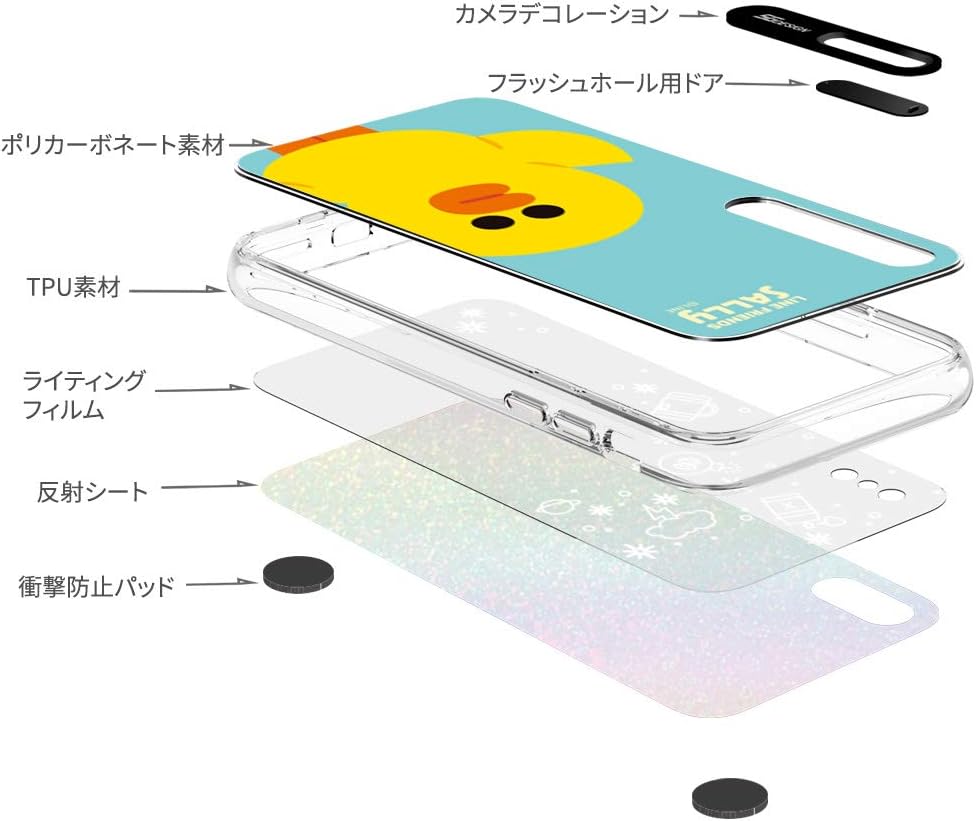 LINE Friends KCL-LBA010 iPhone Xs Max Case, LED Light Up Case, Basic Cony, 6.5 Inch iPhone Cover, Wireless Charging Compatible