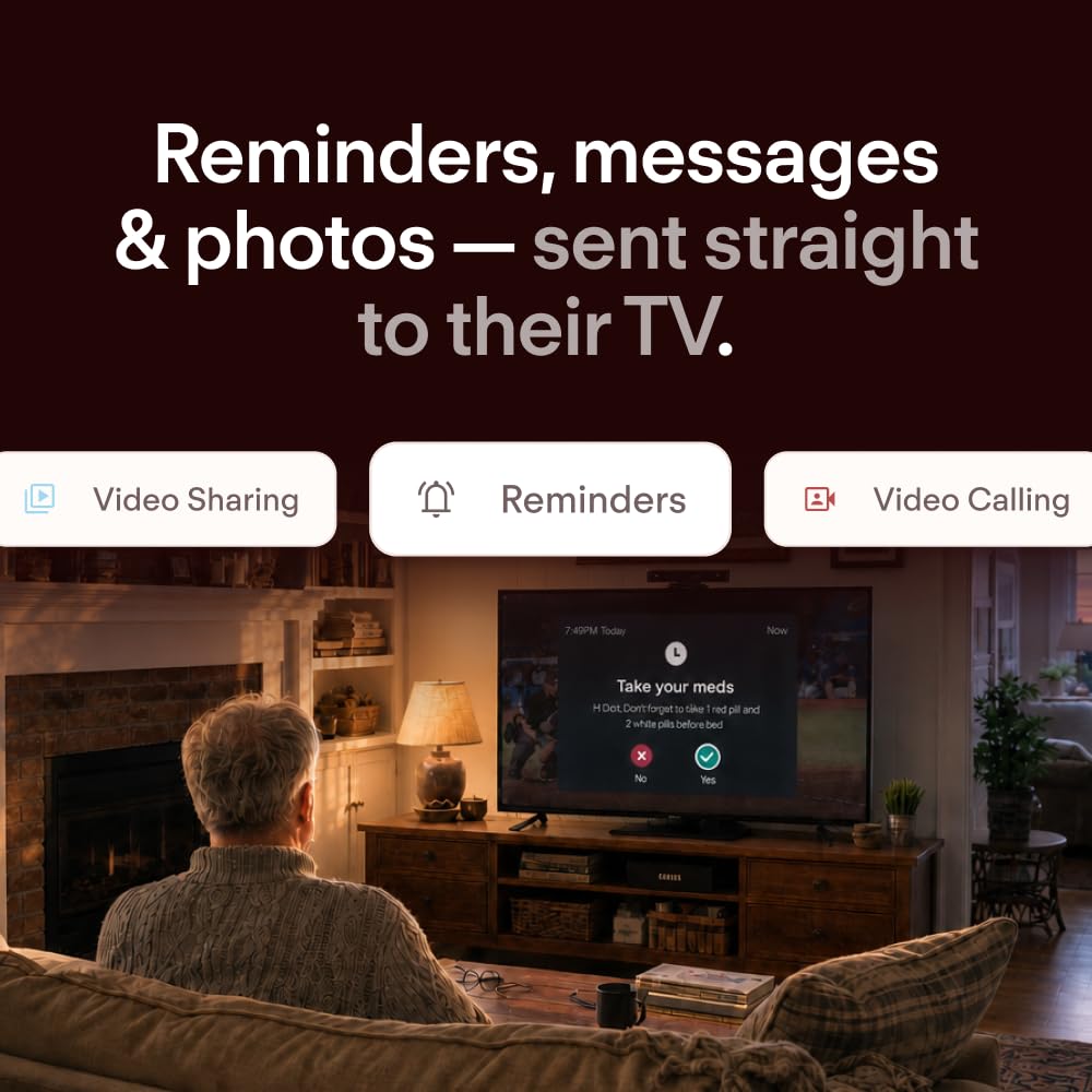 Jubilee TV – Videoanrufe & Kommunikations-Hub mit Universal-Fernbedienung für Senioren – App für Familie mit Steuerung TV von überall – 2 Monate Serviceplan enthalten