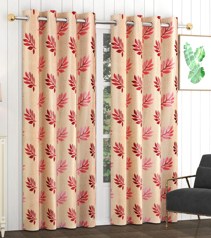 Exporthub 2 Pieces Heavy Quality Polyester Maroon Color Floral Design Eyelet Long Door Curtains -Length 8 Feet (EHSPR855_84) (B0BBJDT68H) Amazon Price History, Amazon Price Tracker