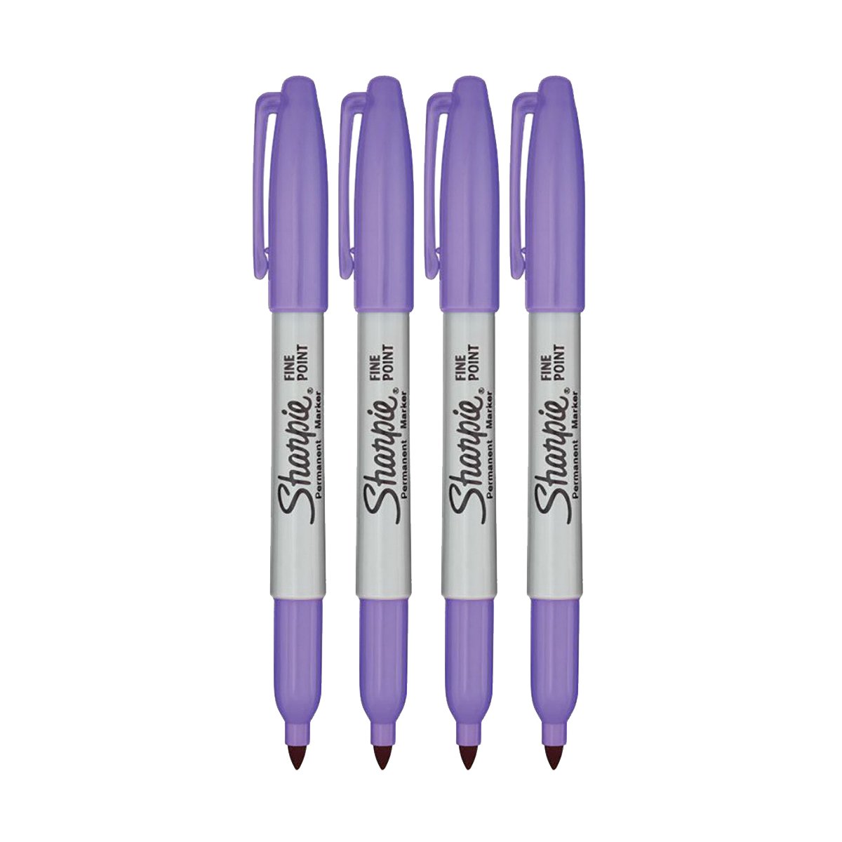 Sharpie Marqueurs permanents, pointe fine, encre lilas, lot de 4