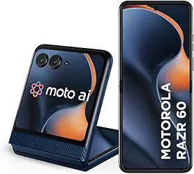 Smartphone Motorola Razr 60-256GB 24GB (12GB RAM+12GB Ram Boost) Tela dobrável 6,9' pOLED e externa 3,6' Moto AI camera IP48 - Azul Marinho