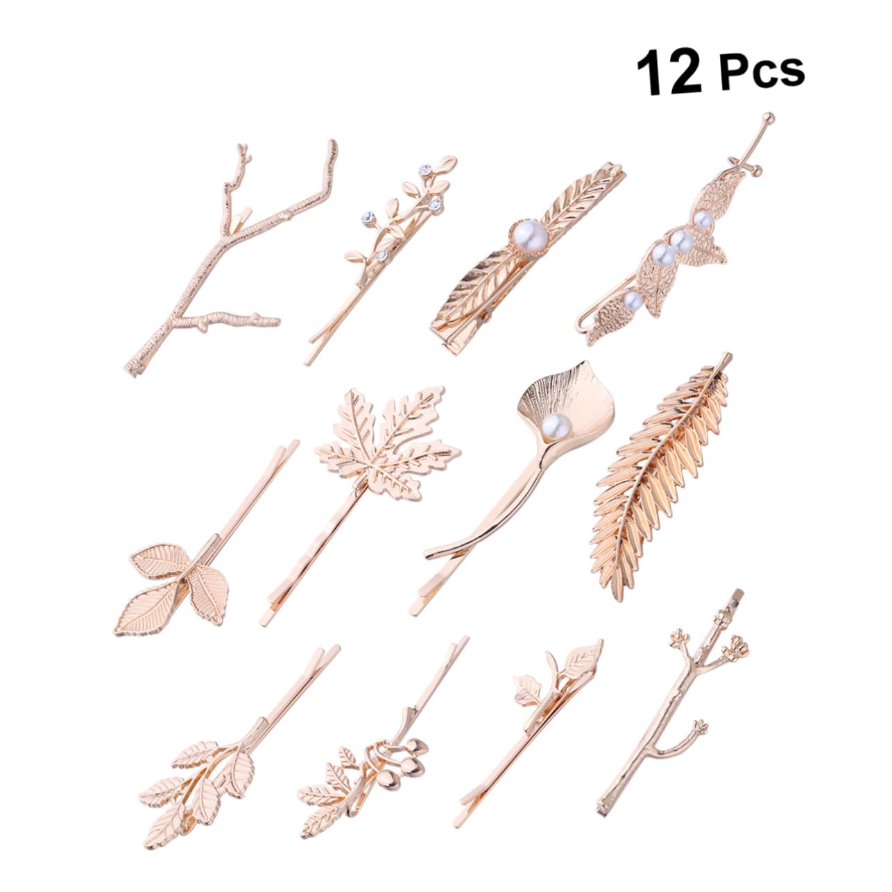 FRCOLOR 3 Set Di Fermagli Per Retrò in Lega Con Foglie Per Donne Eleganti Ornamenti Per Per Feste E Matrimoni 12 Pezzi * 3