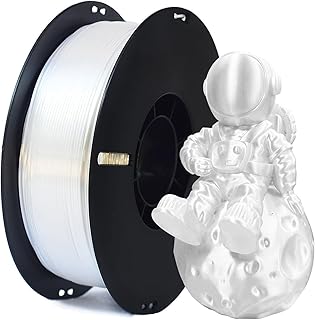 Silk PLA Filament 1.75mm, Shiny White 3D Printer Filament 1kg(2.2lbs) Spool, Dimensional Accuracy +/- 0.02mm, 3D Printing Filament for Most FDM 3D Printers (Silk White)