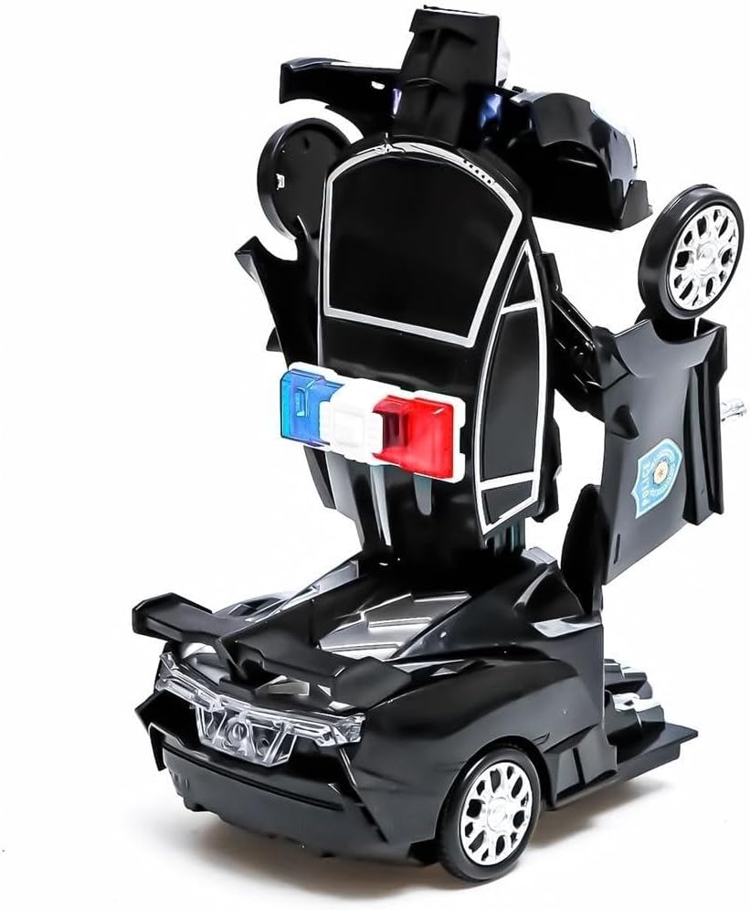 Carrinho de Polícia Infantil com Luz e Som Brinquedo que Vira Robô Transformável Diversão e Criatividade para Crianças