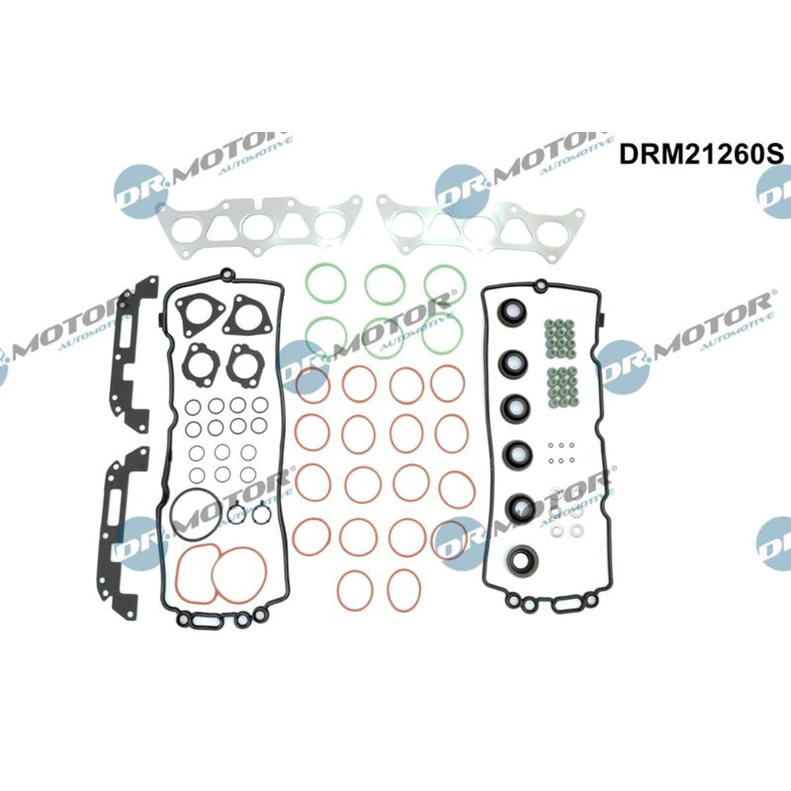DR.MOTOR AUTOMOTIVE DRM21260S Kit guarnizioni Testata con guarnizione cappa testa del cilindro con guarnizione tenuta stelo valvola senza guarnizione testata con guarnizione(i) collettore aspirazione