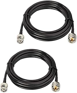 BNC Male to UHF PL-259 Male RG58 Cable 10ft/3m for CB Ham Two Way Radio Antenna Amateur Radio Transceiver FM Transmitter Radio Scanner Arrester Linear Amplifier Antenna Analyzer SWR Meter-2PACK