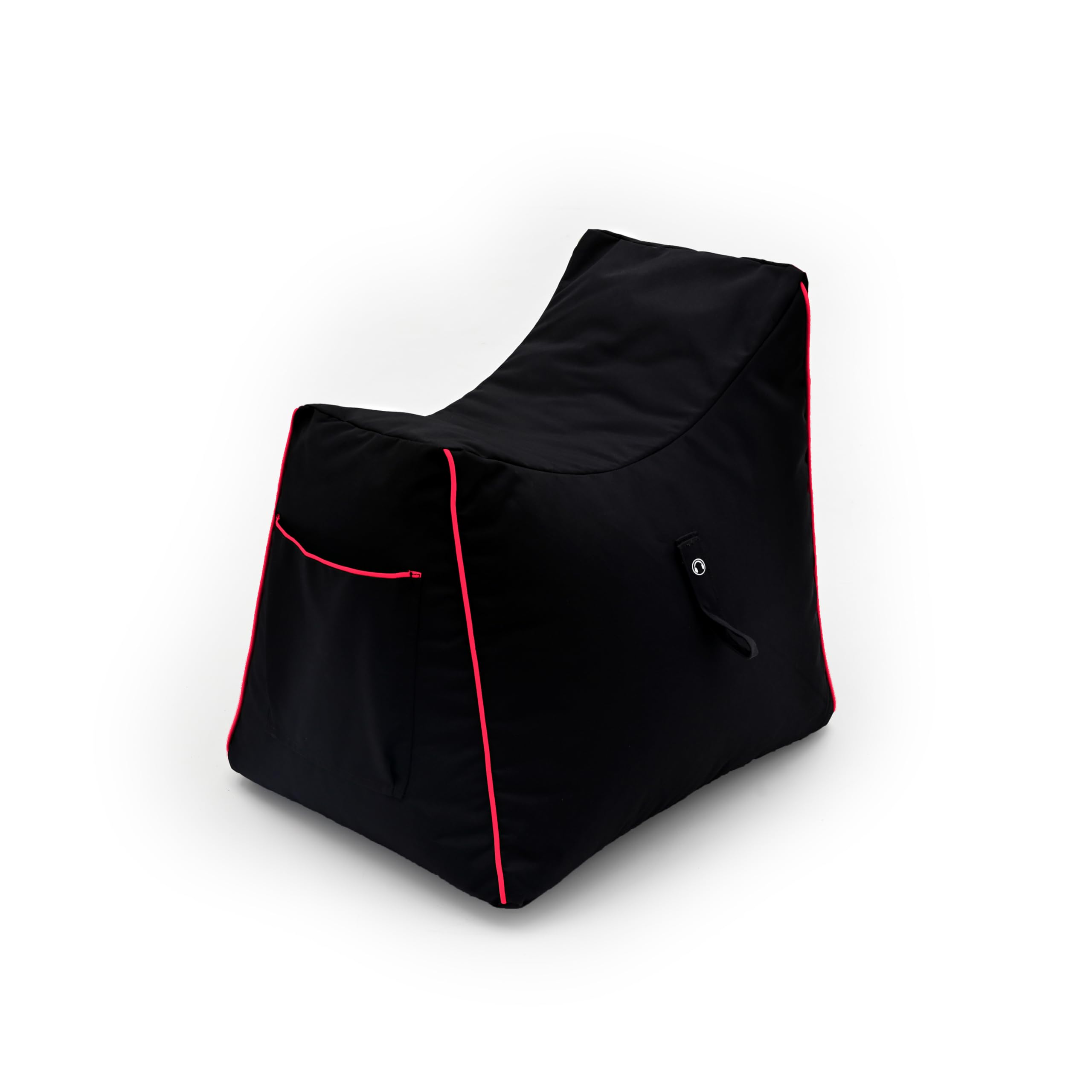 Game Over Kids Mini Video Gaming Bean Bag Chair | Water Resistant Outdoor Indoor Living Room Children Beanbag | Side Pockets & Headset Holder | Ergonomic Design for Body Support (Electric Crimson)