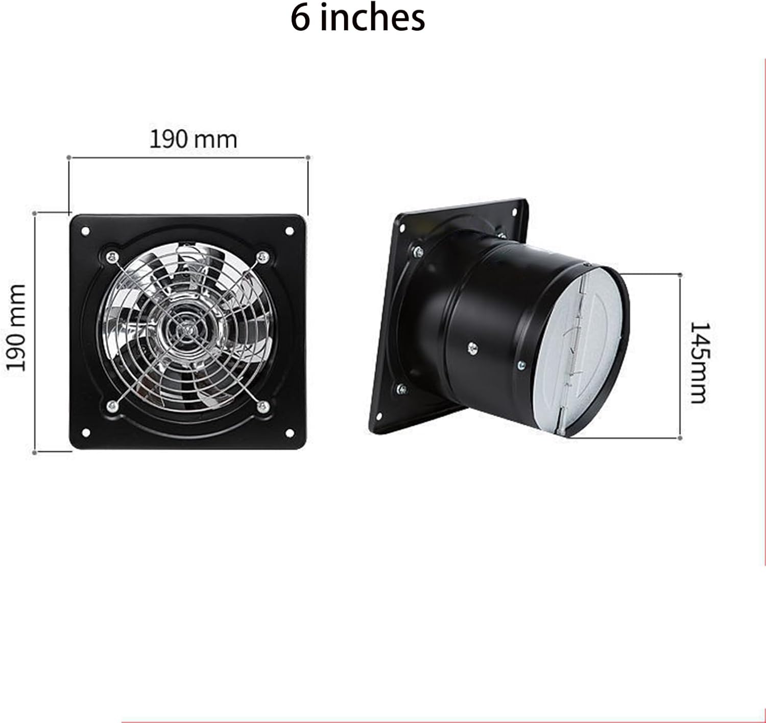 Portable Axial Basement Exhaust Fan 7 Inch 220V Low Noise Kitchen Smoke Ventilation Fan Waterproof and Explosion-Proof Quickly Removes Odors and Moisture,6inch,110V
