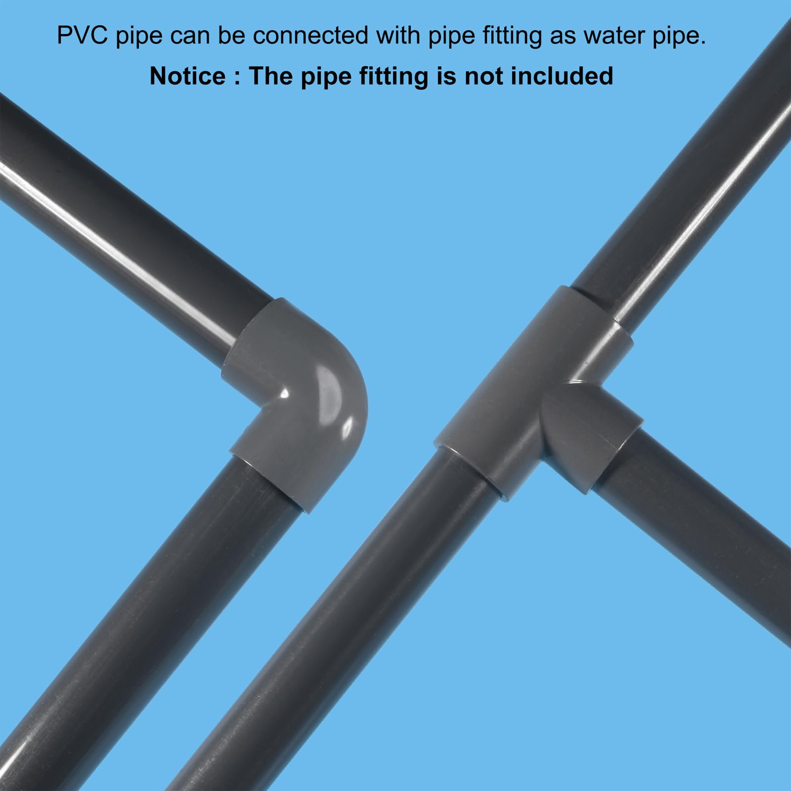 Tubo rígido Transparente de PVC, Tubo rígido de PVC for tubería de Agua de Acuario(40.6mmx48mmx0.5m)