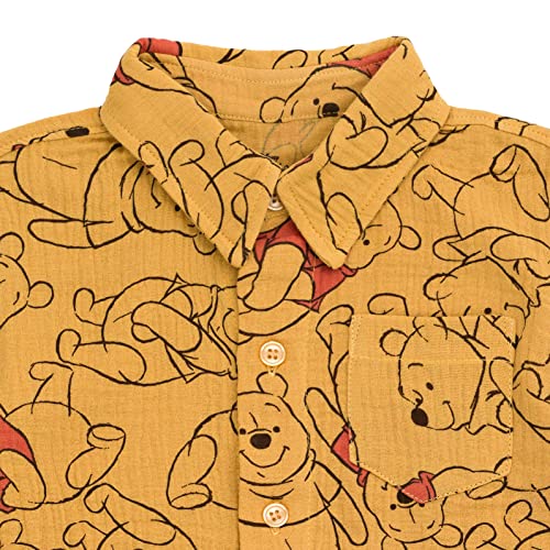 Image of Disney Winnie the Pooh Mickey Mouse Outfit Set Shortall Dress Newborn to Little Kid