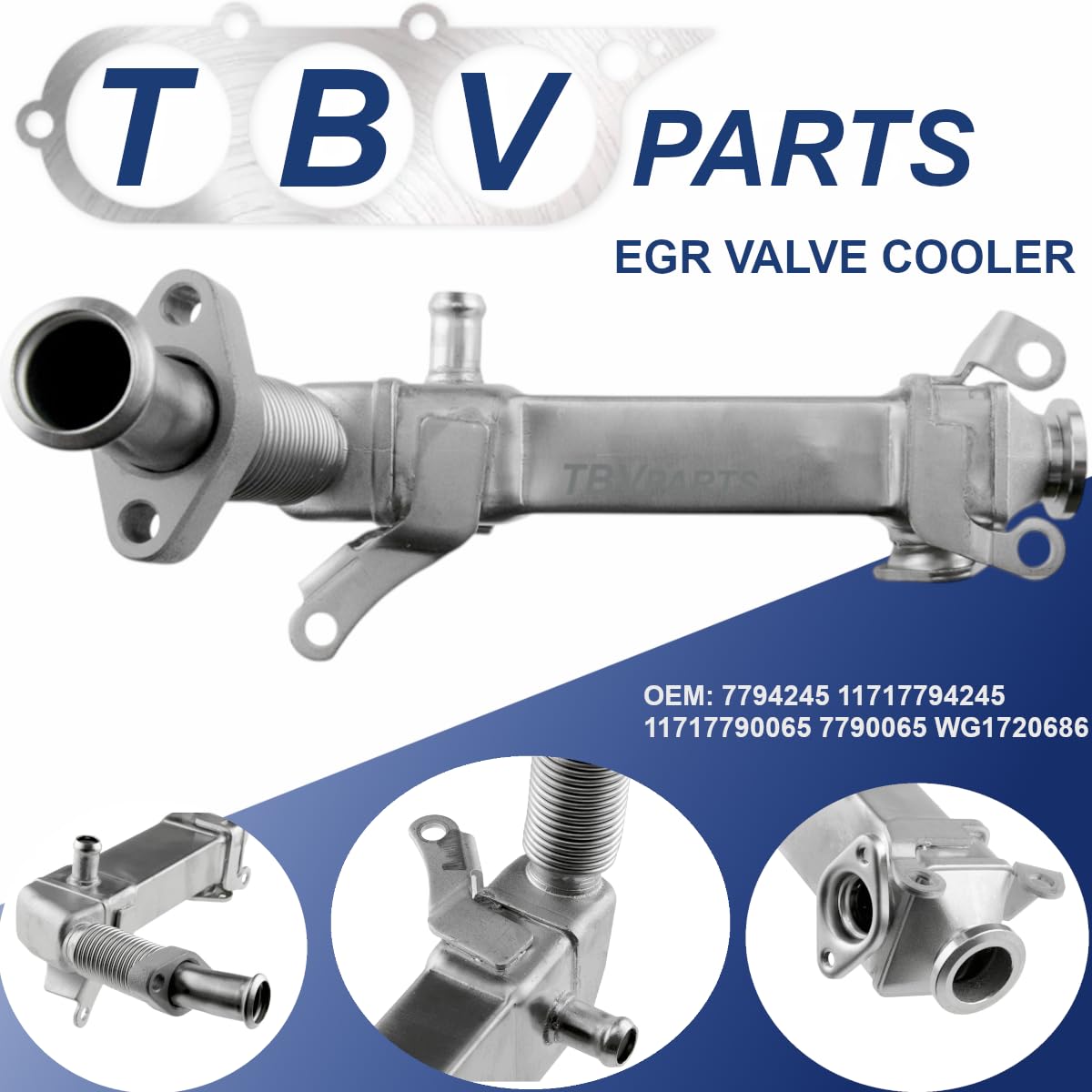Enfriador EGR 7794245 11717794245 11717790065 7790065 WG1720686 Enfriador de gases de escape Refrigerador de la Válvula EGR Elemento Enfriador para E87 3 E46 E90 5 E60 E61 E63 X3 E83 X5