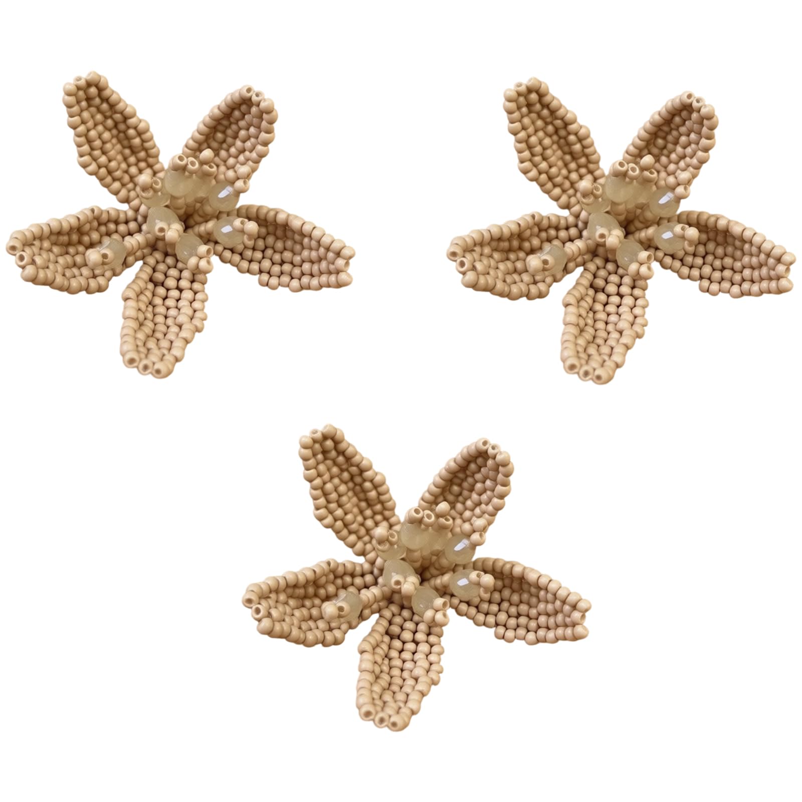 Tsophreniq 3Pcs Bead Flower Appliques Alloy Beaded Flower Charm for Sewing Craft Shoe Bag Garment Embellishment Colorful Stone Beads