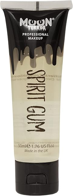 Pro FX Spirit Gum by Moon Terror | 50ml | SFX Make up for Halloween, Glue Adhesive Fix, Body Glue for Prosthetics Glitter Jewels Hair Wigs Special Effects Make up
