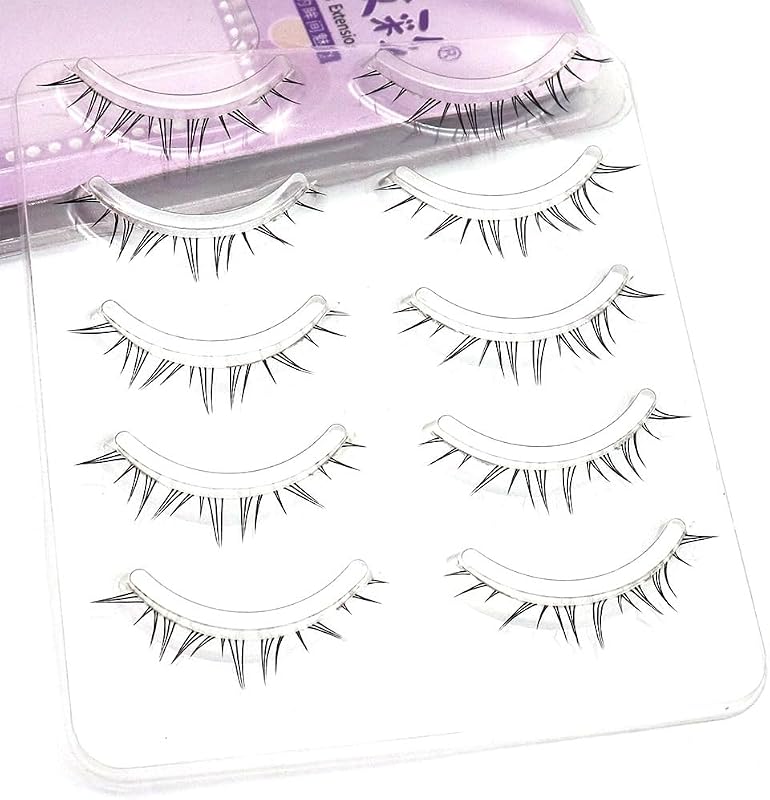 Cílios postiços inferiores LASGOOS com faixa transparente, comprimento de 5 a 7 mm, pacote com 5 pares