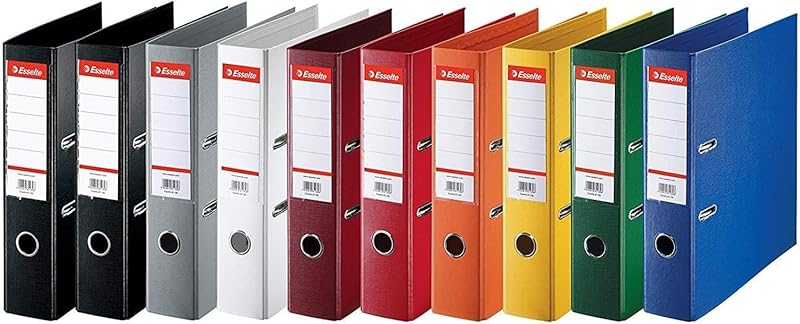 Esselte | Classeur à levier A4 Standard | Lot de 10 | Capacité 550 feuilles | Dos 75 mm |PP |Griffes