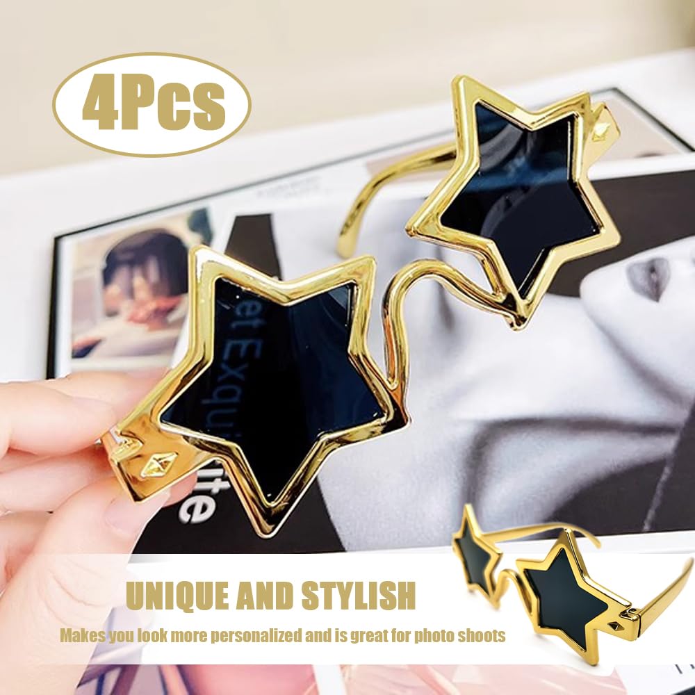 TRKETK 4 Pcs Star Shaped Sunglasses - Image 3