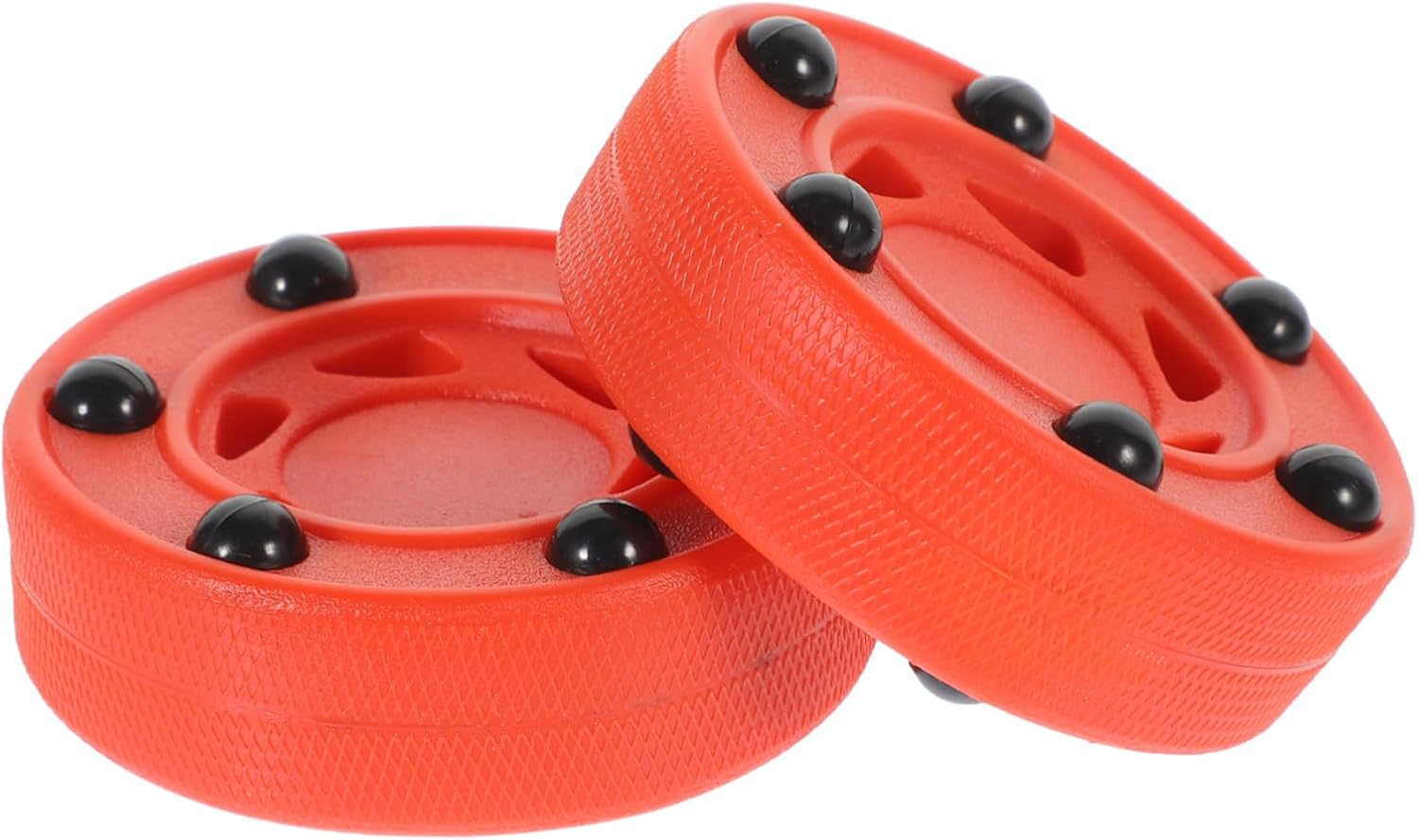 Professional Inline Hockey Puck Set 2pcs Training Roller Hockey Balls Sturdy ABS Material for Practice and Games Suitable for Ages