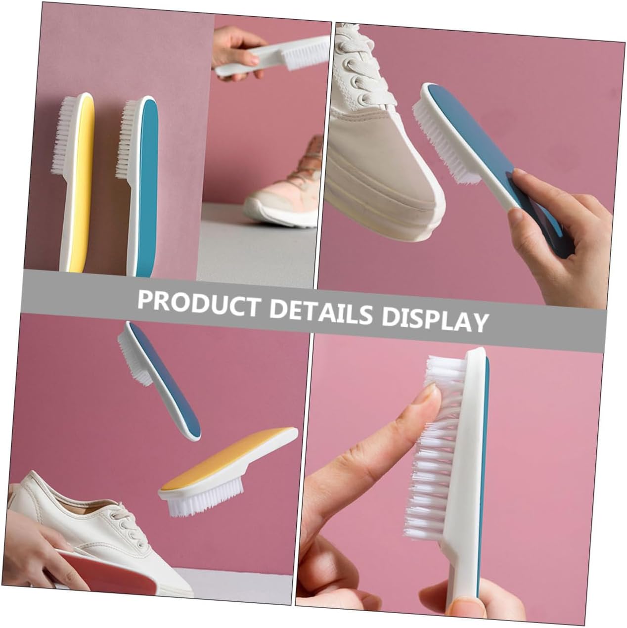 Shoe Brush 4pcs Macaron Color Soft Bristle Shoe Brush for Clothes Washing Cleaning Scrub Non-Skid Handle for Laundry Cleaning