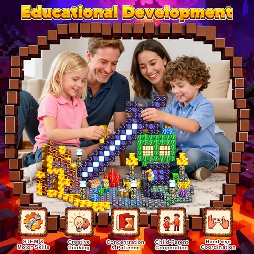 Pourbibi Magnetische Bausteine - 150 Teile Magnetbausteine Magnetspielzeug,Ostern Geschenke Kinder… – Ansicht 5