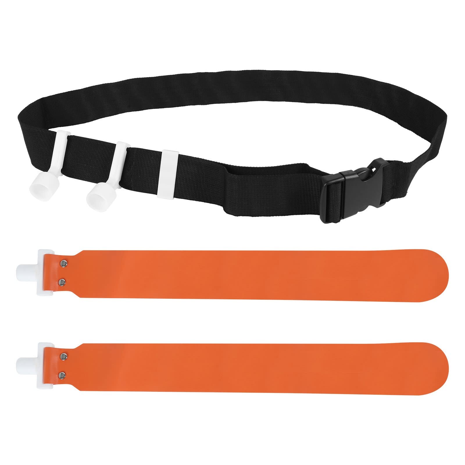 DONGKER Juego de banderas y cinturones, banderas de fútbol, cinturón de fútbol de PVC, 2 banderas, hebilla de liberación para equipos de entrenamiento juvenil y adulto, naranja, 1