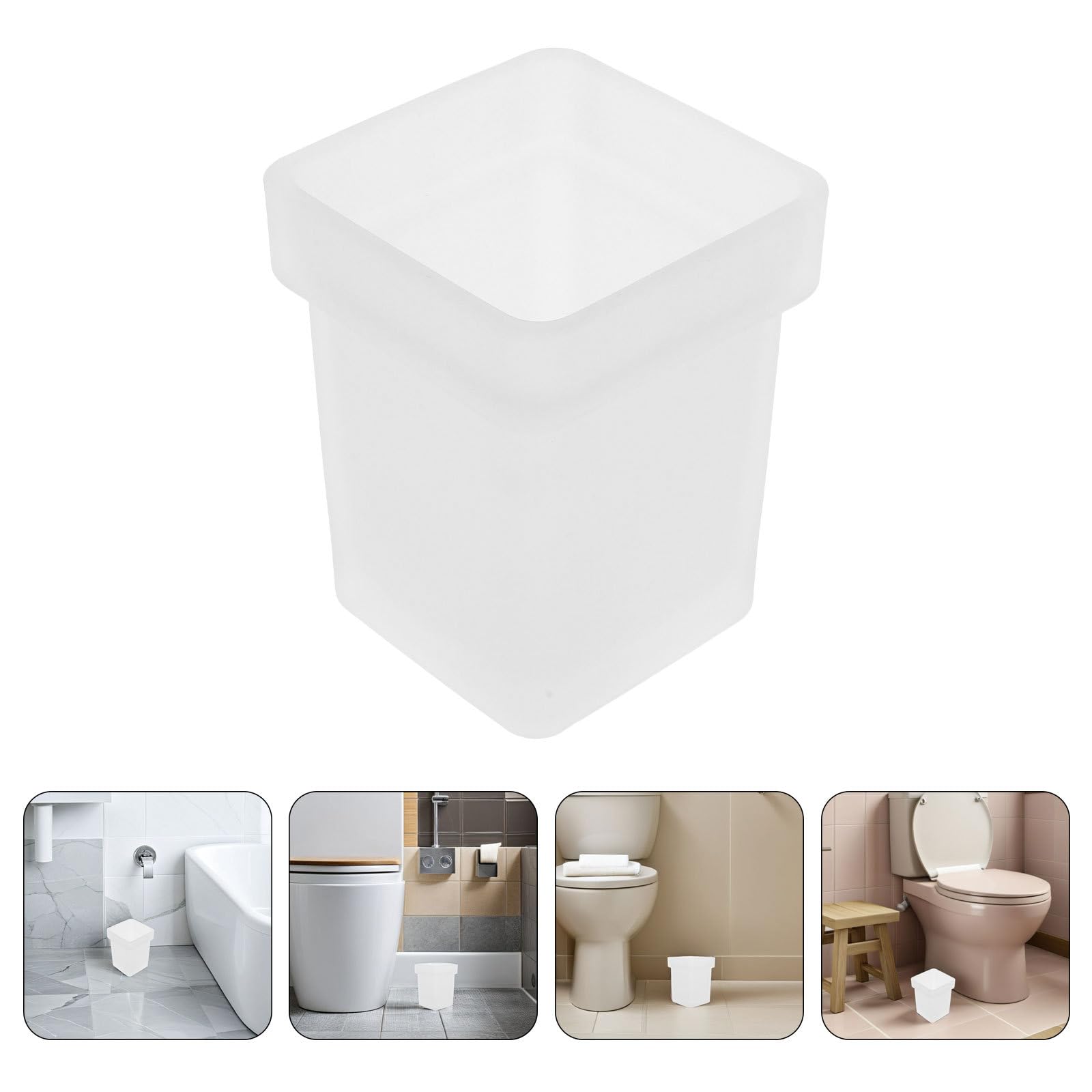 Veemoon Portacepillos para Fregar Baño Cuadrados 2 Unidades Vaso Vidrio Esmerilado Soporte Estable Higiene Personal Hogar y Hotel