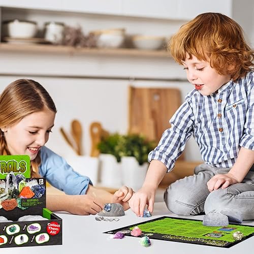 Miniatura 2 de XX TOYS - Kit de excavación de minerales de roca para niños, piedras naturales de cristal para minería, educación científica, regalo para fiesta, 12