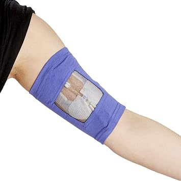 Care+Wear PICC Line Cover Ultra-Grip PICC Line Sleeve for Upper or Lower Arm with Mesh Viewing Window, Provides Improved Comfort and Security for PICC Line Coverage