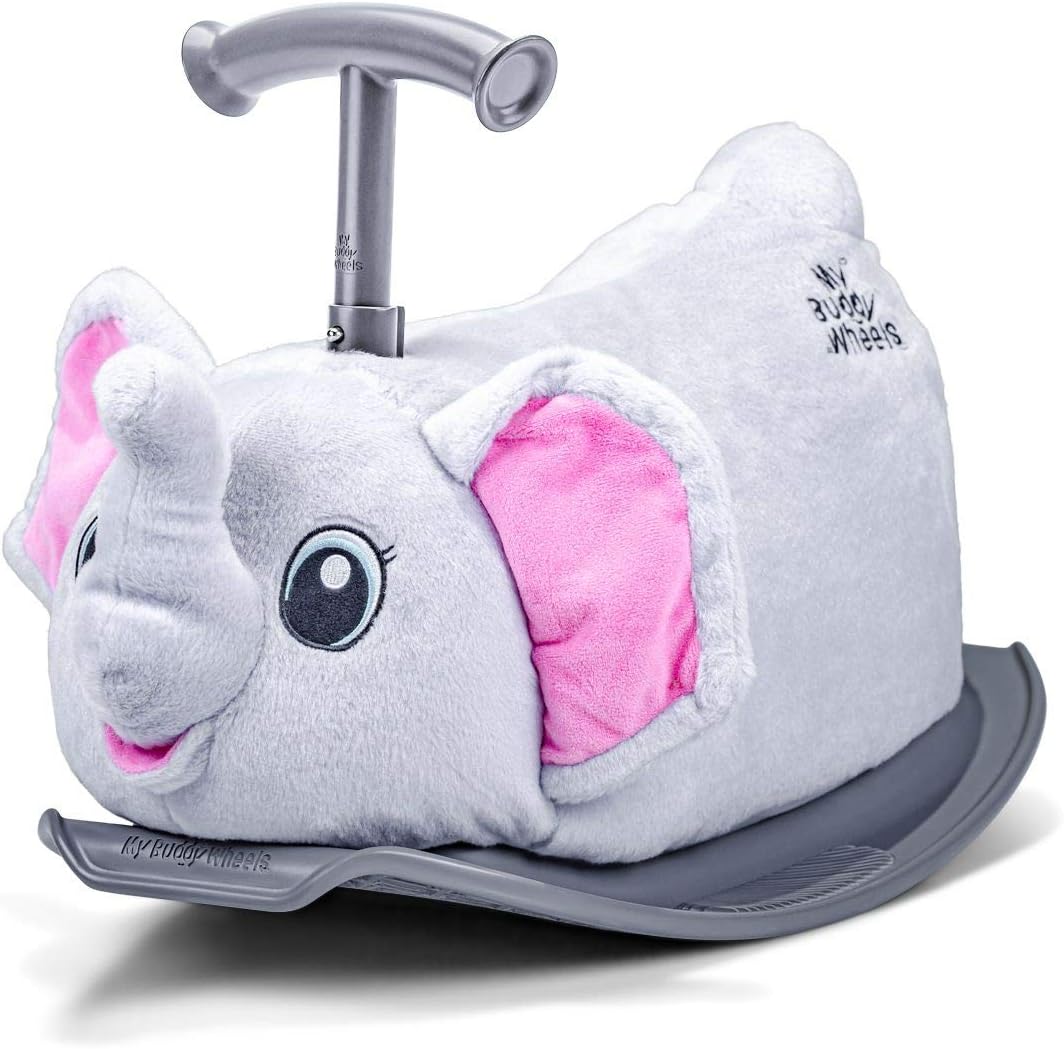 My Buddy Wheels Rock and Roller | Baby Kids Plush Rocking Animal and Ride-on Toy for Toddlers Ages 10 Months to 3 Years (Elephant)