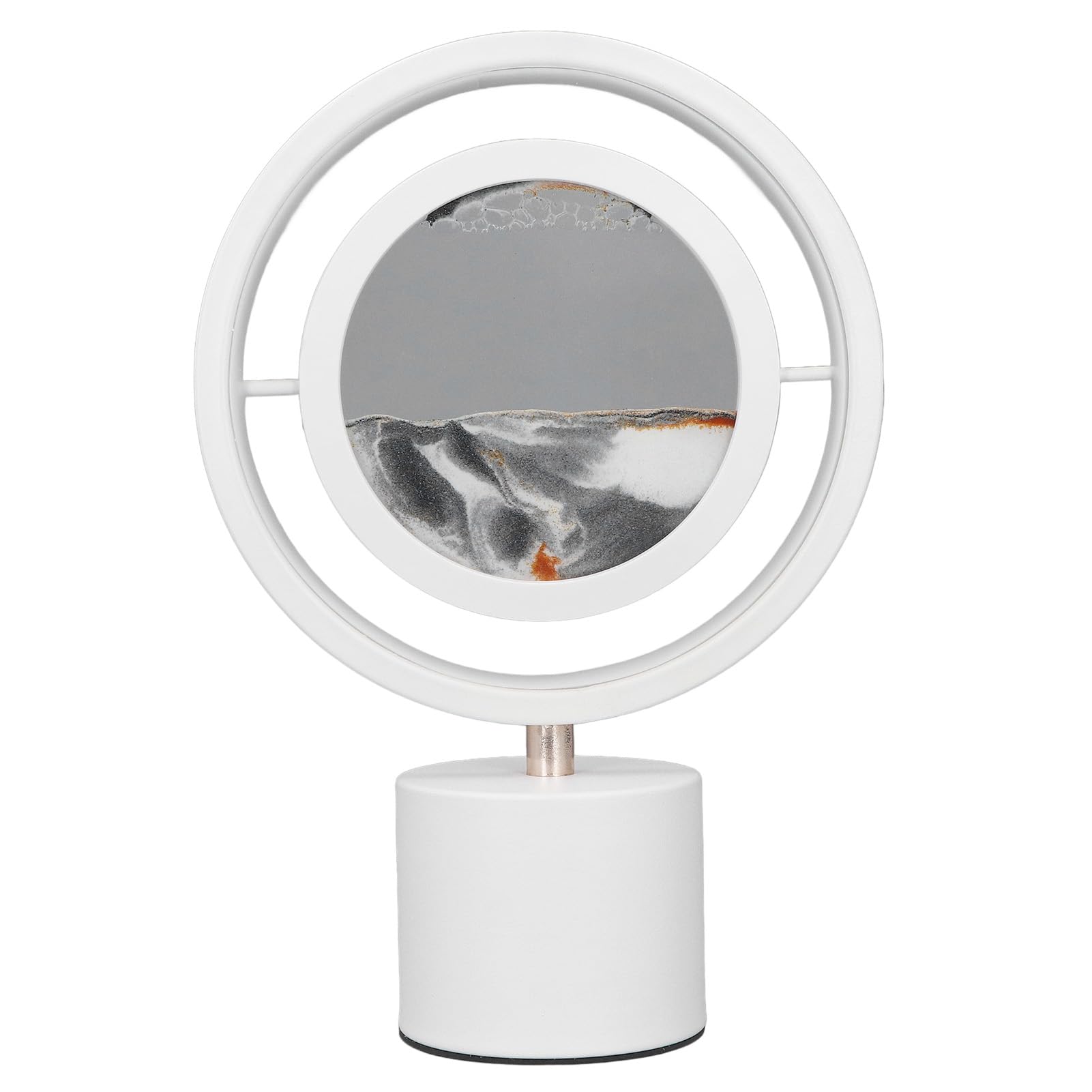 Lampe de Mouvement de Paysage de Sable en Verre Cristal avec Éclairage Circulaire à 360 Degrés