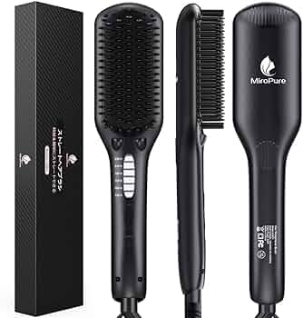 ストレートブラシ ダブルマイナスイオンアイロンブラシ ヘアアイロン ヘアブラシ ストレートブラシ ヒートブラシ ホットカーラー