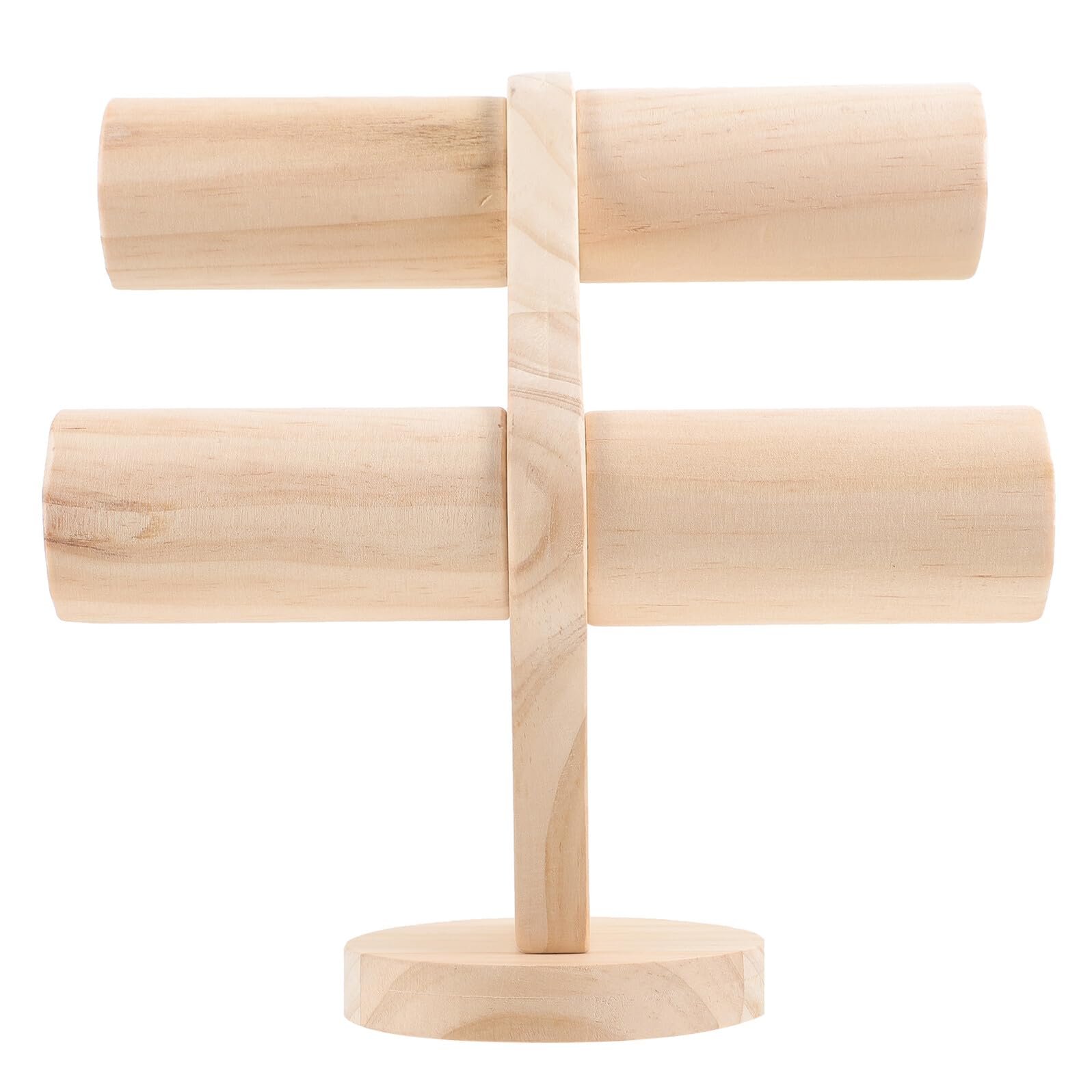 ibasenice Expositor de 2 Pulseras de Madera Niveles para Joyas y Coleteros
