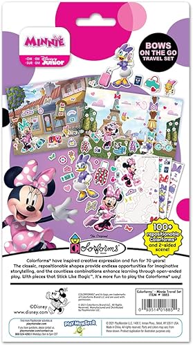 Miniatura 2 de Colorforms Juego de viaje, calcomanías para niños, juguetes de Minnie Disney, artes y manualidades, libro de calcomanías reutilizable, calcomanías