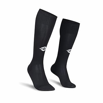 Nivia Plain Encounter Football Stockings, Micro Yarn Stockings, For Men & Women, Knee Length Stockings, Football Socks, Soccer Socks, (Black/White) Size-L - image, photos