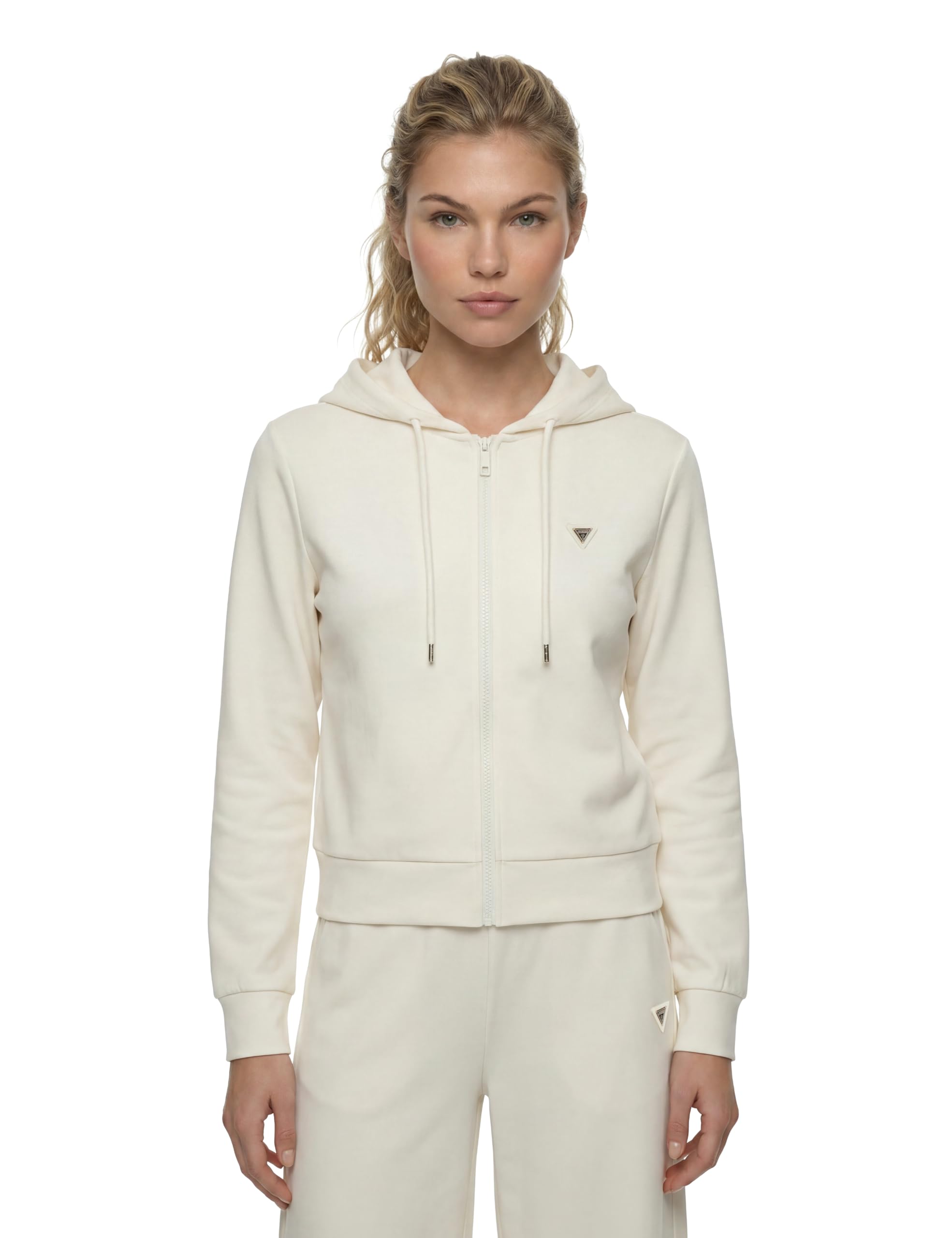 Guess Women's Blanc Zip-Up Hoodie Olympe
