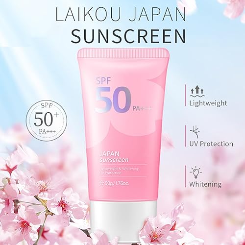 Vista 11 de Protector solar japonés SPF 50 PA+++ Rosada Essence Cream 1.76 oz Crema Facial Protector Solar Hidratante Cosméticos (1)