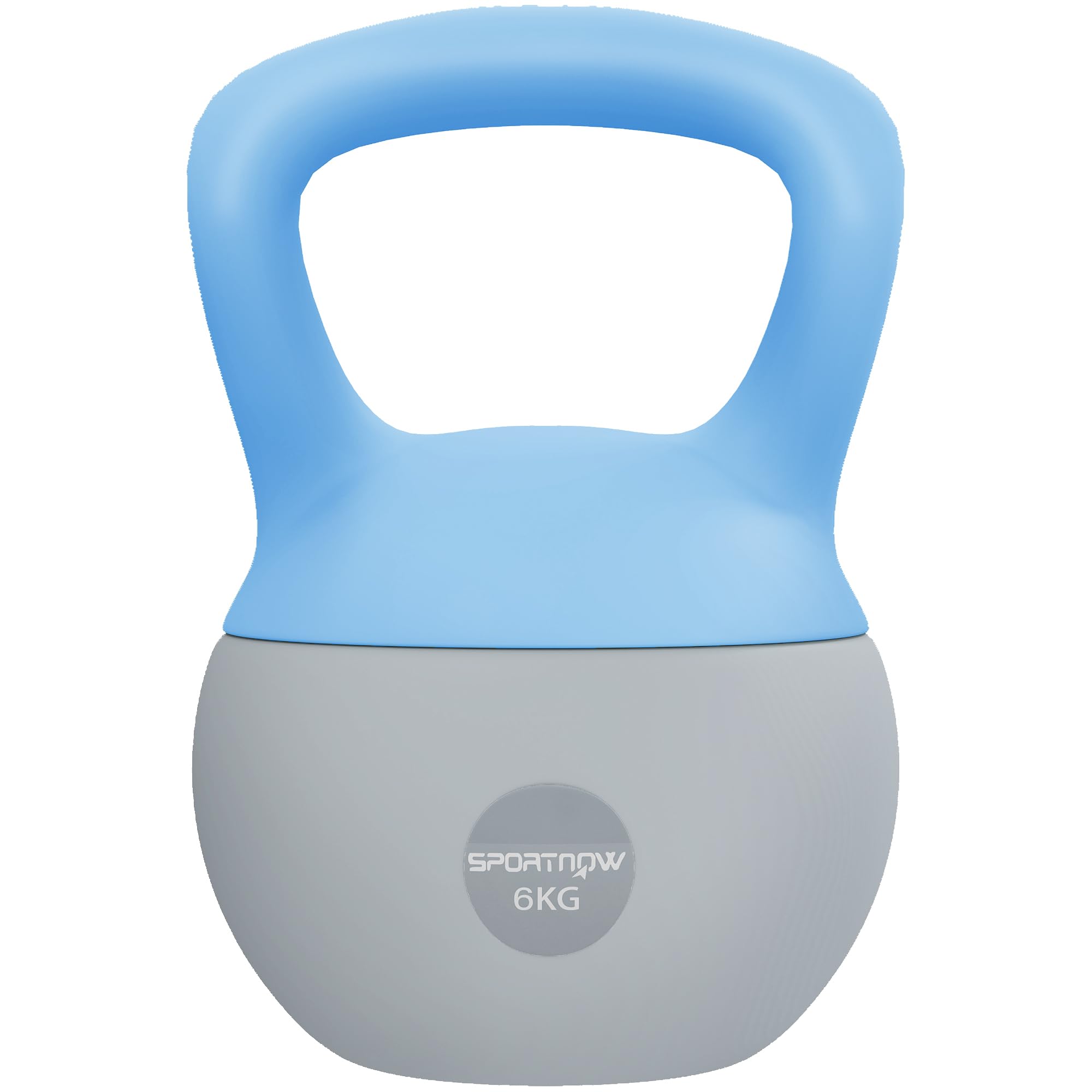 SPORTNOW 6KG Kettlebell w/ Soft Body, Non-Slip Handle, Light Blue & Grey