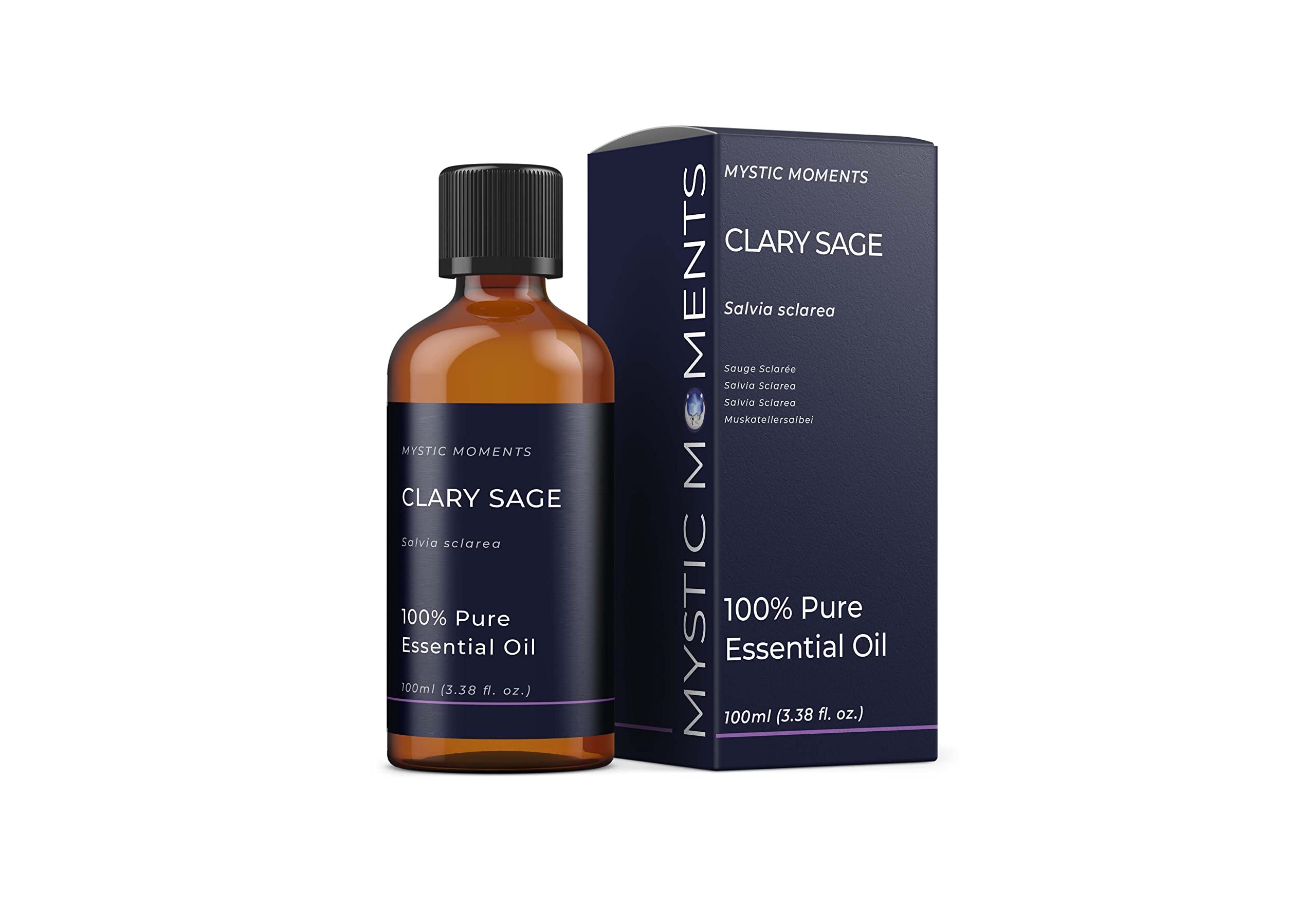 Mystic Moments | Clary Sage Essential Oil 100ml | Salvia sclarea | Warm Herbaceous Aroma for Relaxation & Balanced Home Ambience